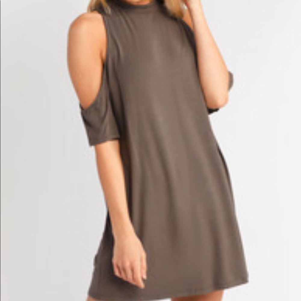 Super soft mini dress - taupe